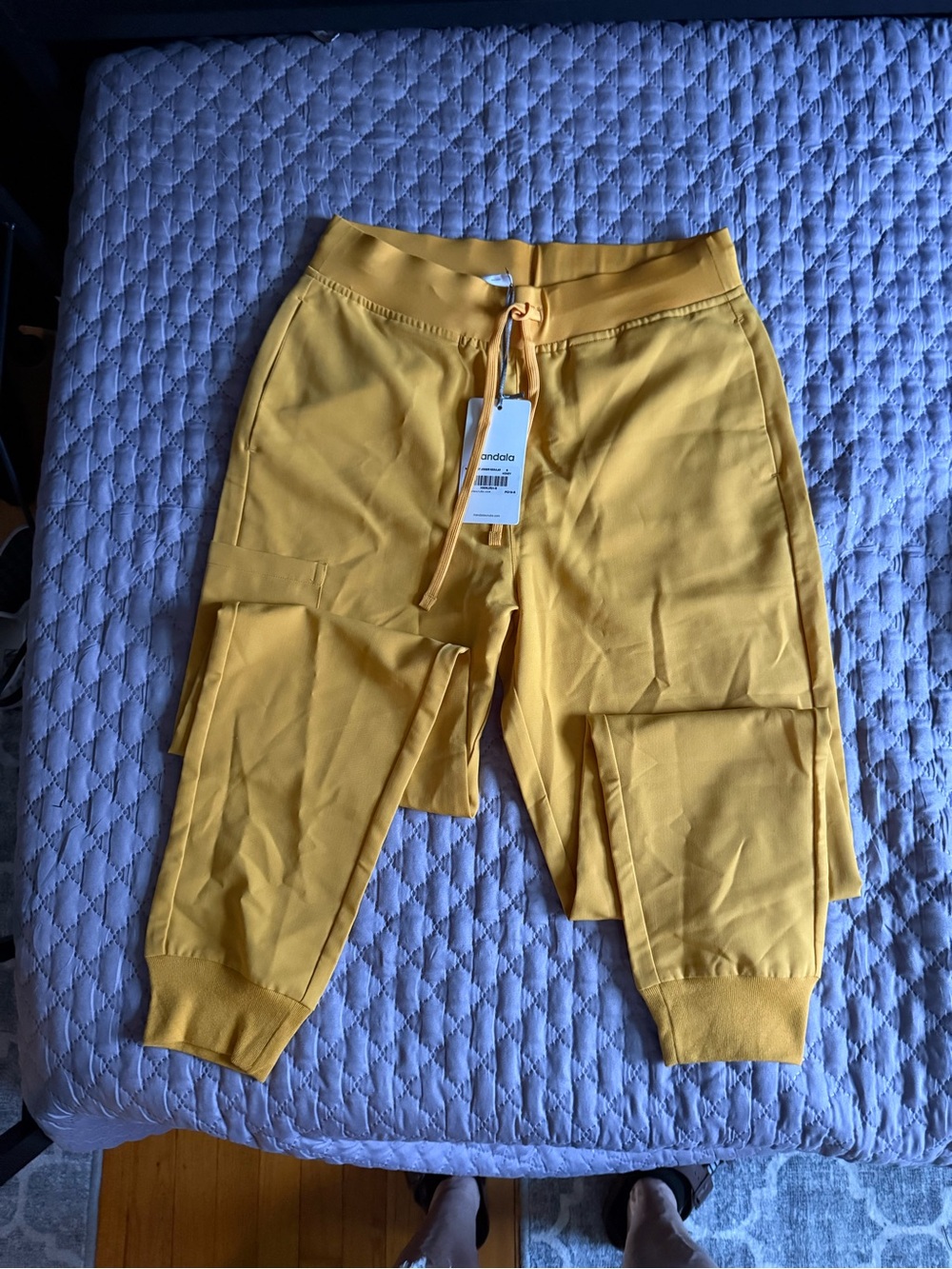 Women’s Mustard Cargo Joggers with Drawstring Waist